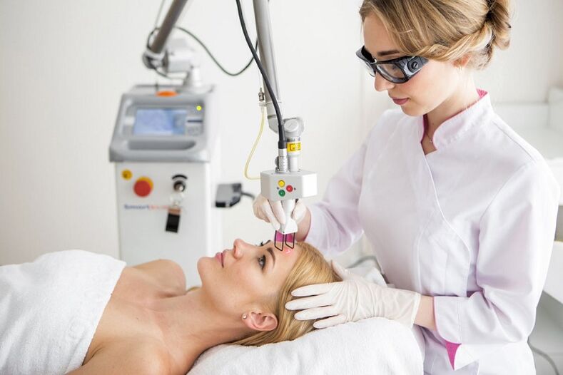 Laser facial skin rejuvenation procedure
