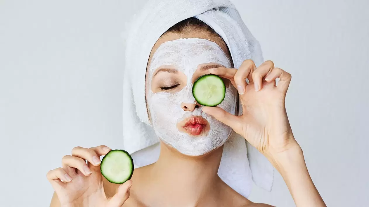 Cucumber mask for skin rejuvenation